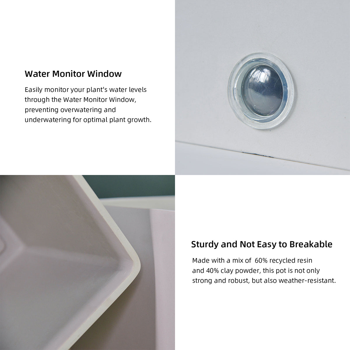 Self-Watering Square Pot System for Indoor Plants (Set of 3)
