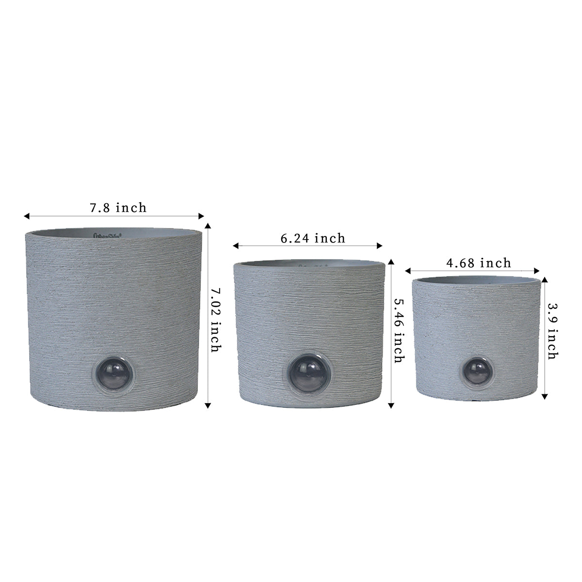 Self-Watering Cylinder Pot System for Indoor Plants (Set of 3)
