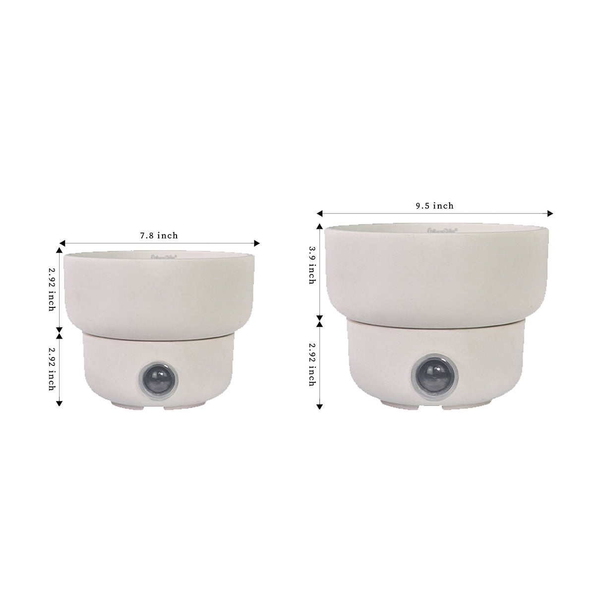 Self-Watering Low Bowl Pot System for Indoor Plants (Set of 2)