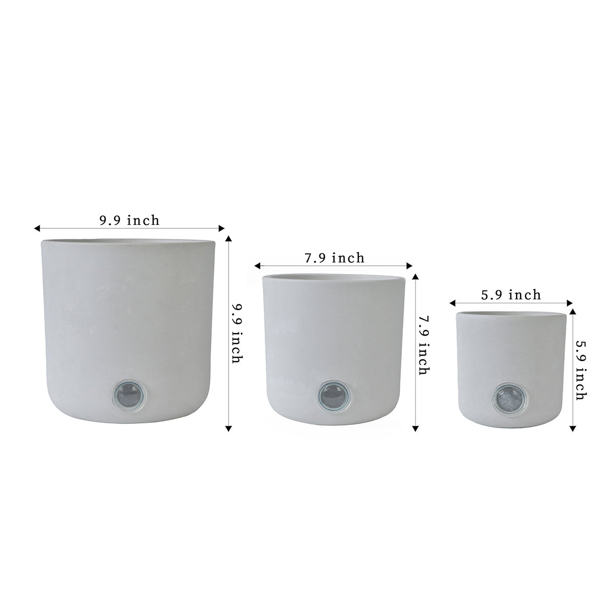 Self-Watering Tall Cylinder Pot System for Indoor Plants (Set of 3)