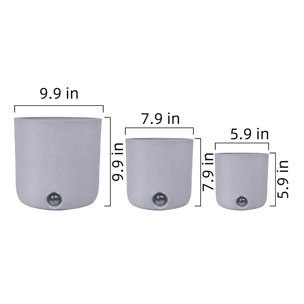 Self-Watering Tall Cylinder Pot System for Indoor Plants (Set of 3)