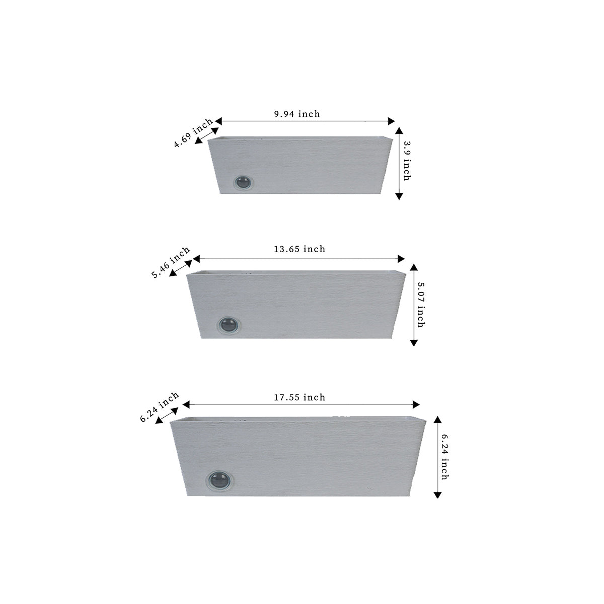 Wall Hanging Self-Watering Pot System for Indoor Plants (Set of 3)