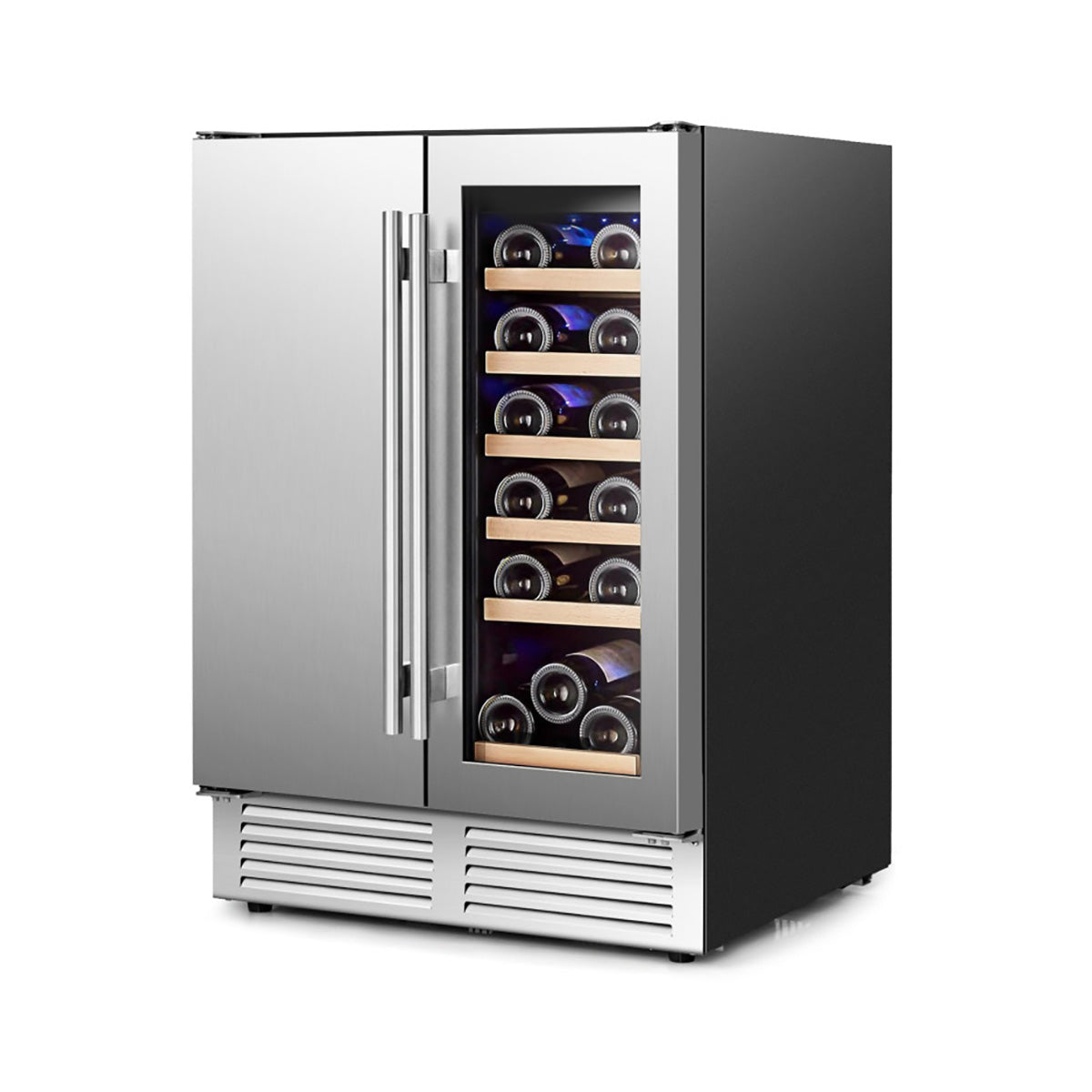 2-in-1 Dual Zone Beverage and Wine Cooler