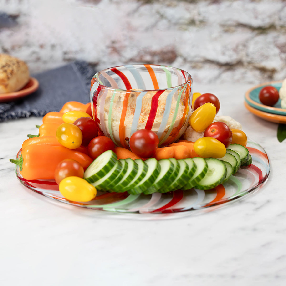 Reversible Glass Cake Stand/Chip and Dip Platter
