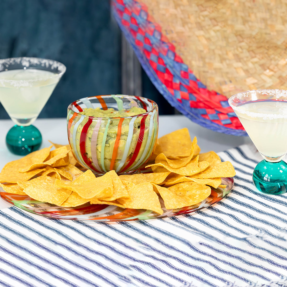 Reversible Glass Cake Stand/Chip and Dip Platter