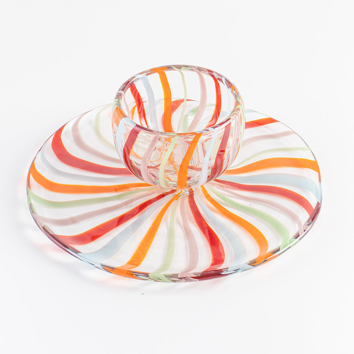 Reversible Glass Cake Stand/Chip and Dip Platter