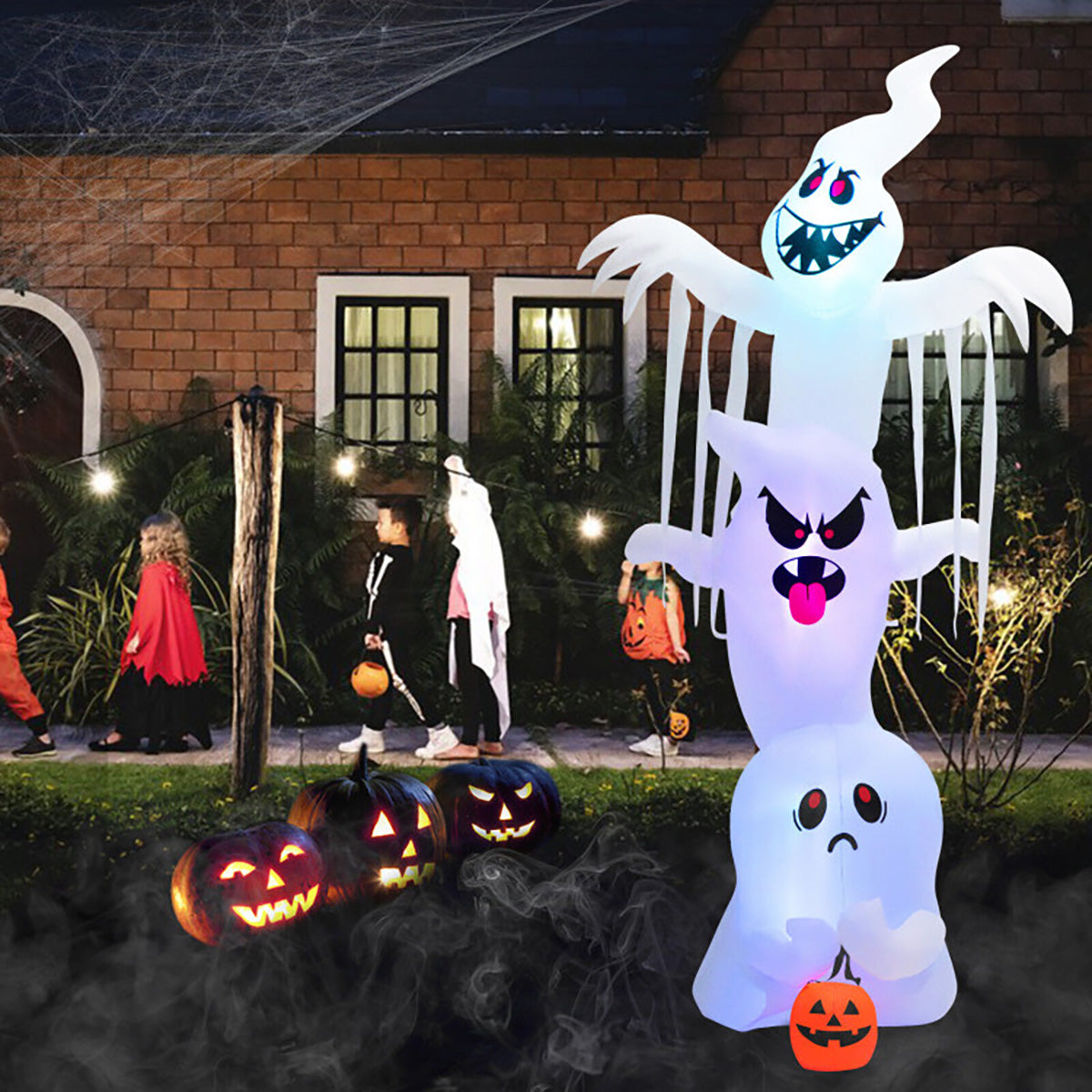 10' Inflatable Halloween Overlapping Ghosts