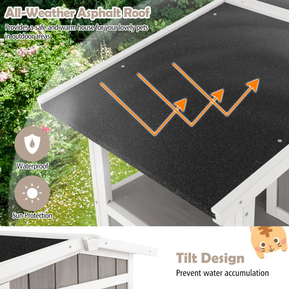 2-Story Wooden Outdoor Feral Cat House