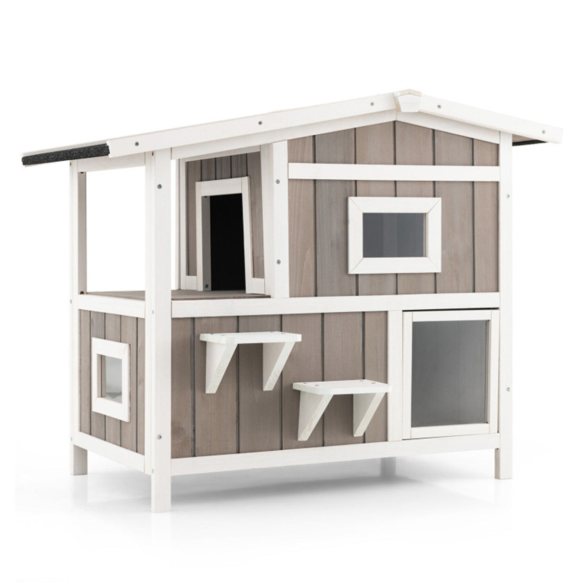2-Story Wooden Outdoor Feral Cat House