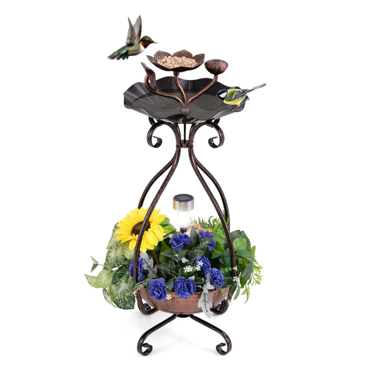 Solar Bird Bath Feeder and Planter
