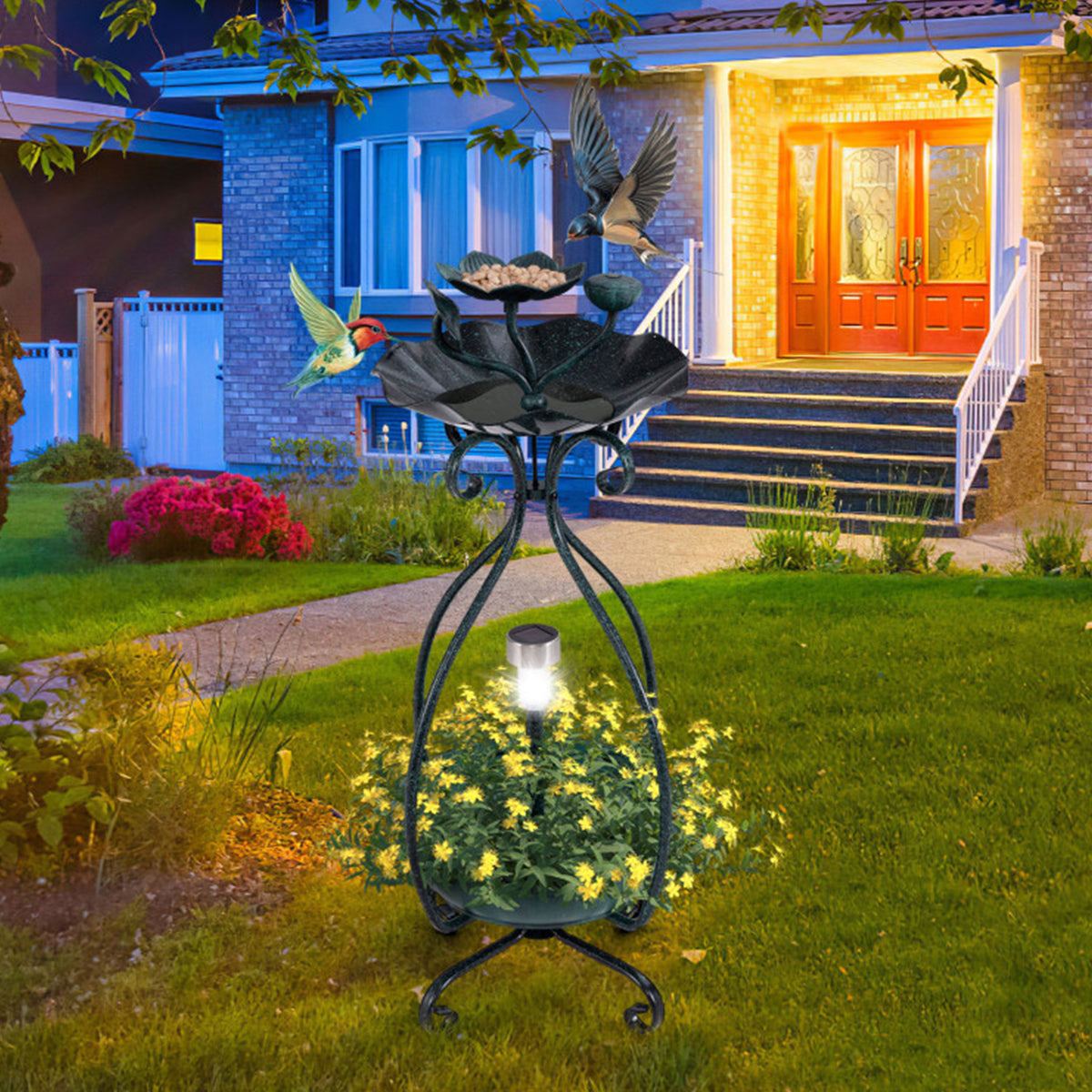 Solar Bird Bath Feeder and Planter