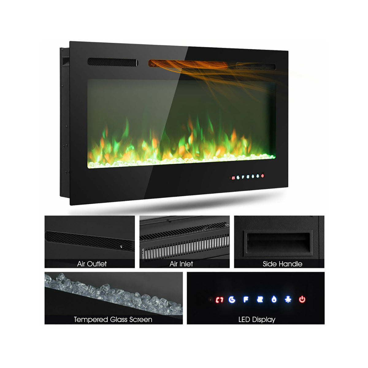 40'' Recessed Electric Fireplace