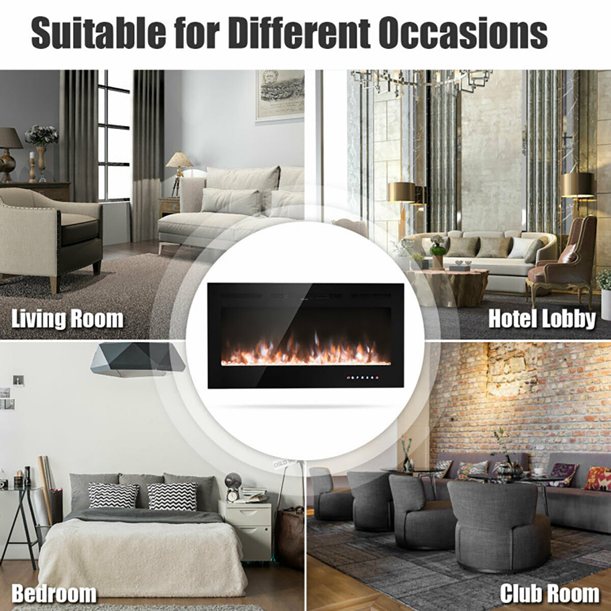 40'' Recessed Electric Fireplace