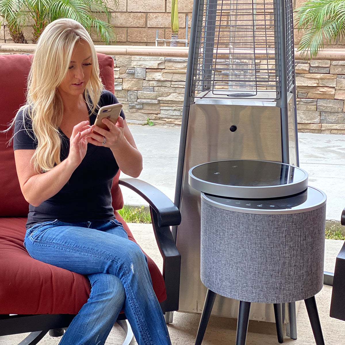 Swivel Top Bluetooth Speaker Side Table