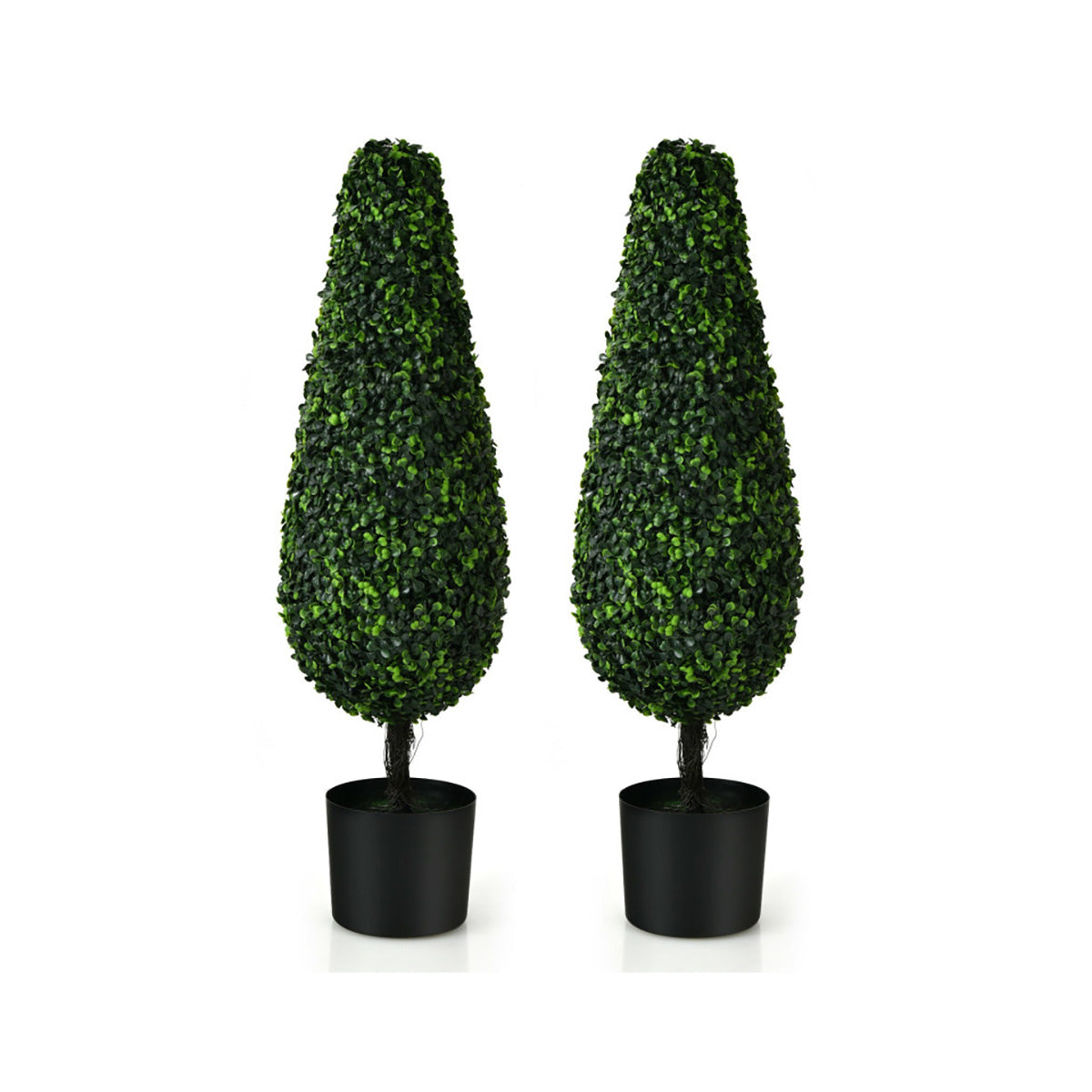 3' Artificial Boxwood Tower Topiary Trees (Set of 2)