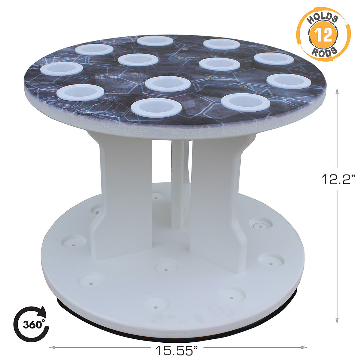 Round Spinning 12 Fishing Rod Rack