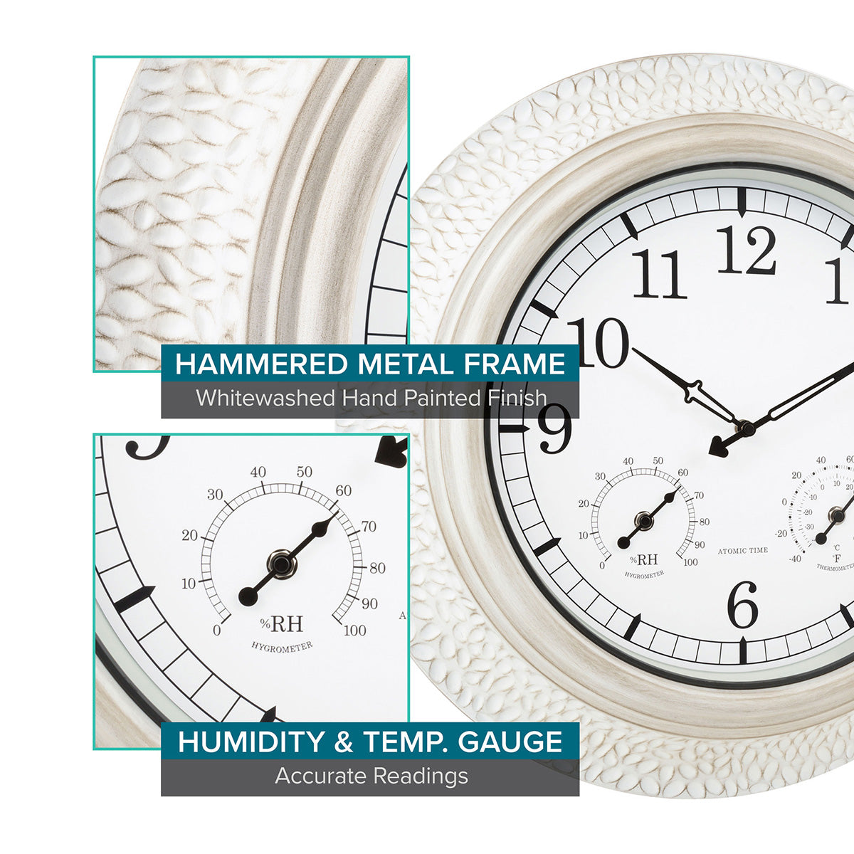 21'' Indoor-Outdoor Atomic Wall Clock
