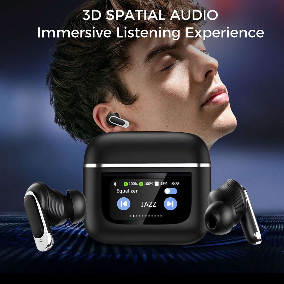 Wireless Earbuds with Touchscreen Smart Case