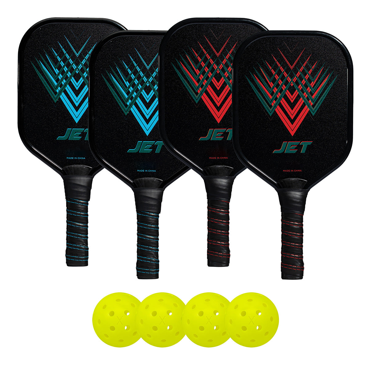 4-Player Aluminum Paddle Pickleball Set