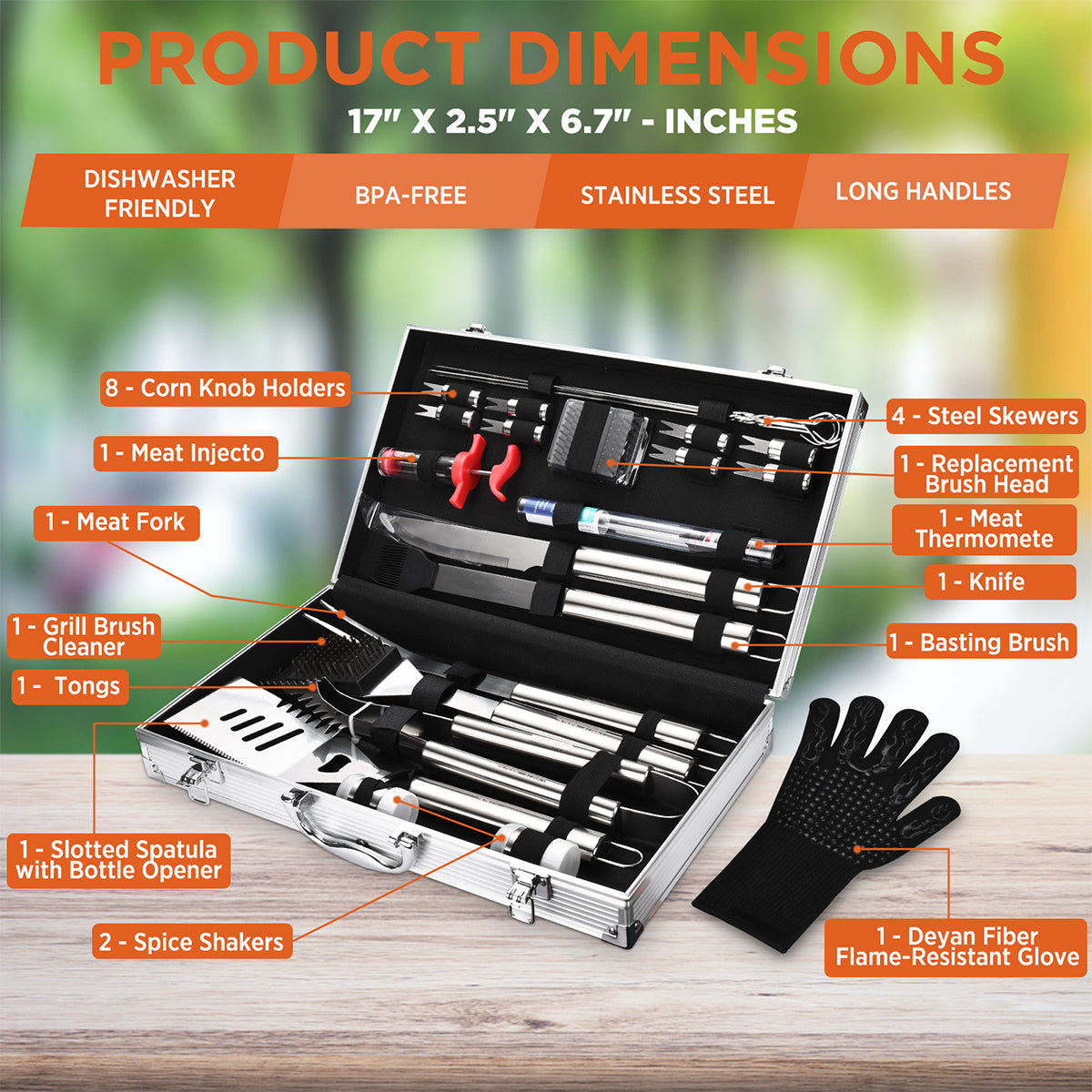 25-Piece BBQ Accessory Set