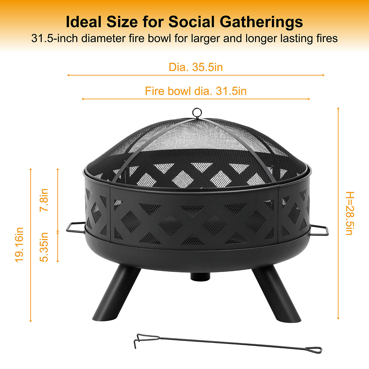 Triple Function Outdoor Fire Pit