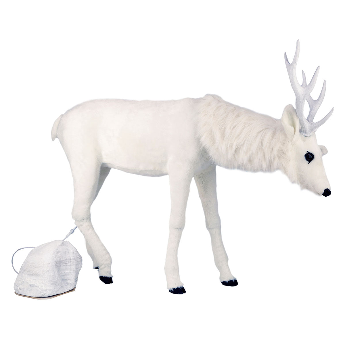 White Mechanical Standing Deer