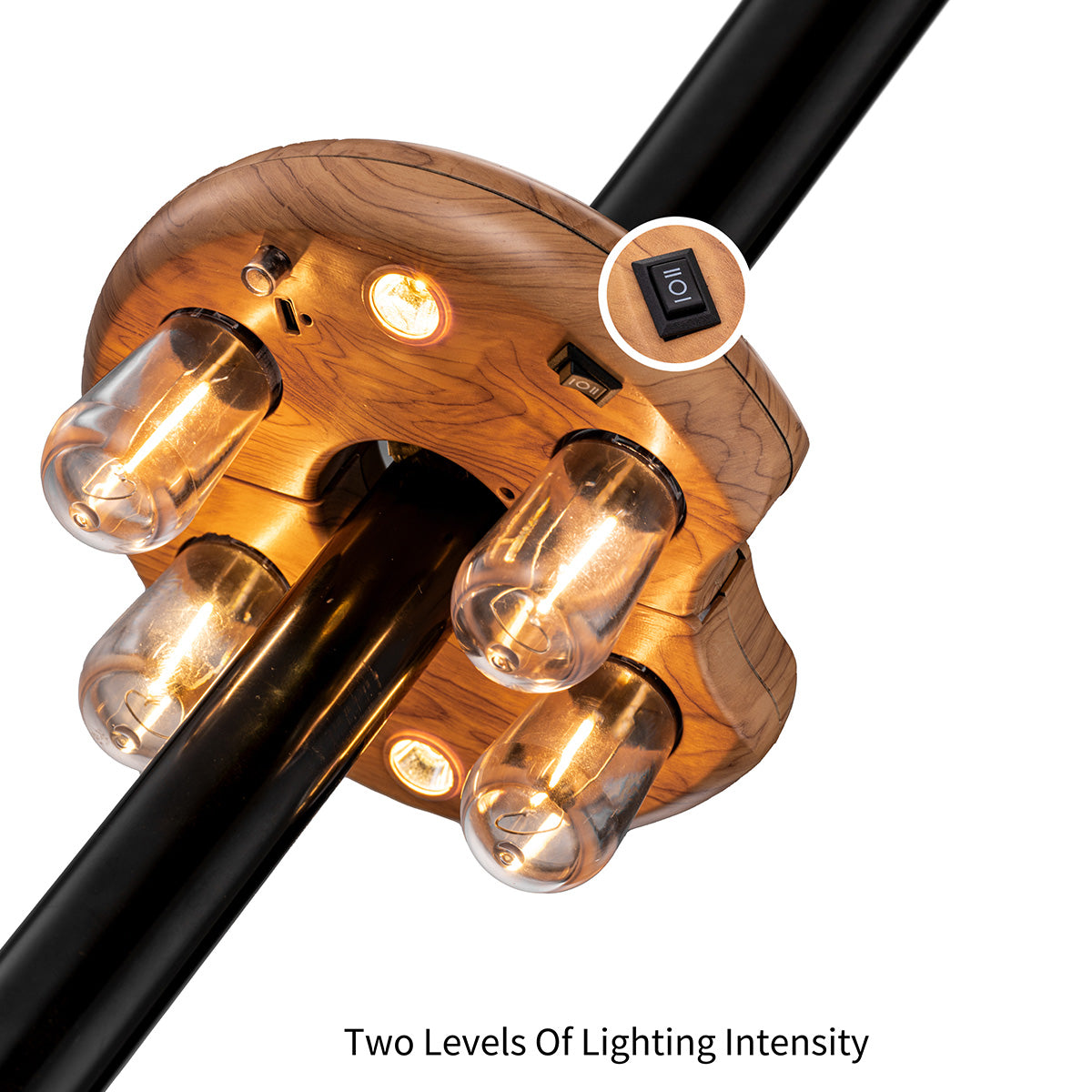 Wood Grain LED Patio Umbrella Light