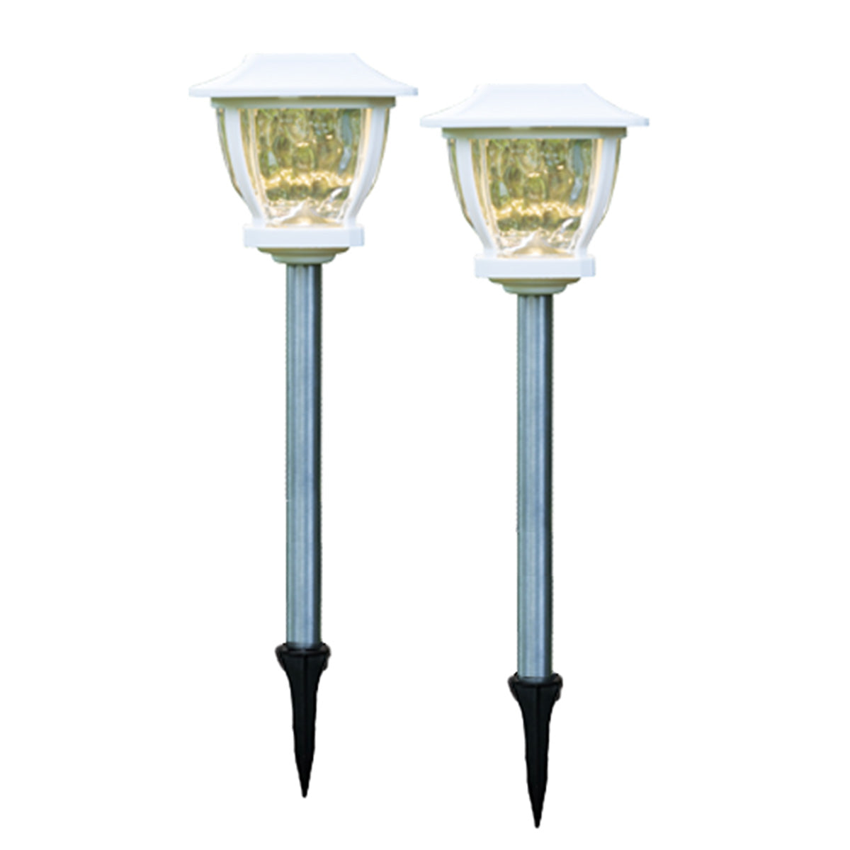 Wave Style Solar Powered Pathway Lights (Set of 2)