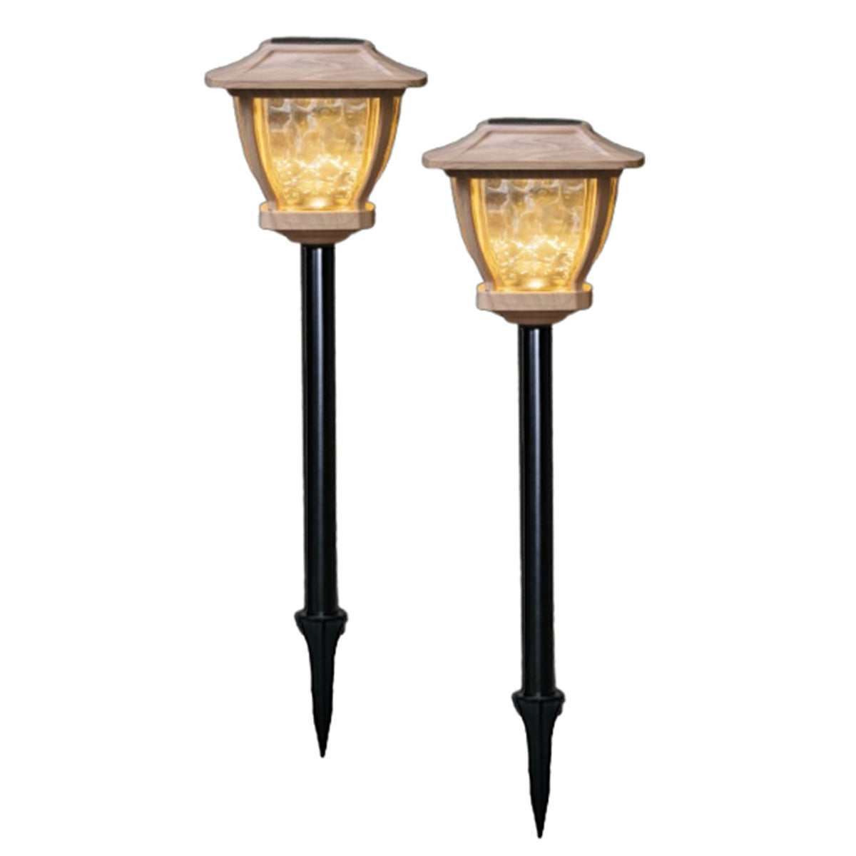 Wave Style Solar Powered Pathway Lights (Set of 2)