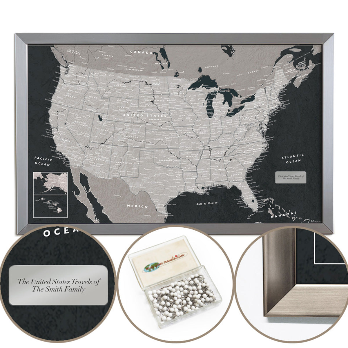 Urban Slate US Travel Map