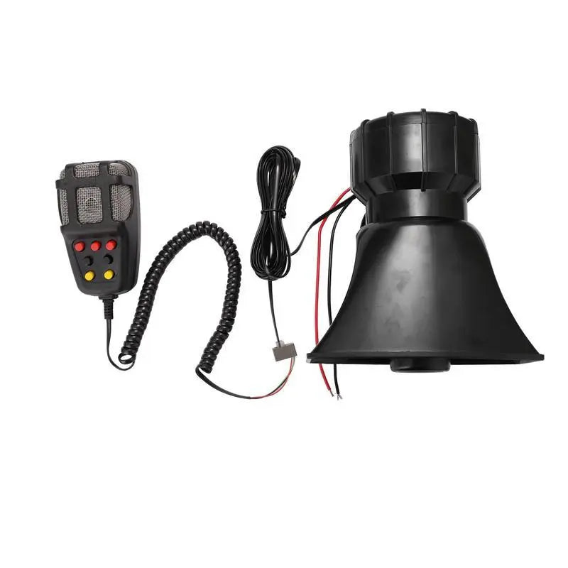 Vehicle Alert System with 7-Tone Siren and Microphone for 12V Cars, 135dB