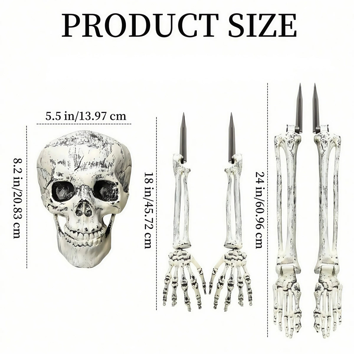 Spooky Skeleton Yard Decoration with Realistic Bones