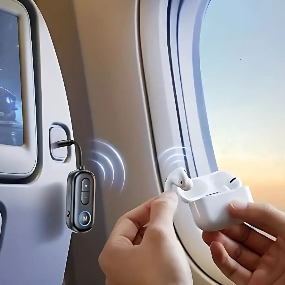 Wireless Bluetooth 5.4 Audio Transmitter Receiver Airplane Adapter with Mic