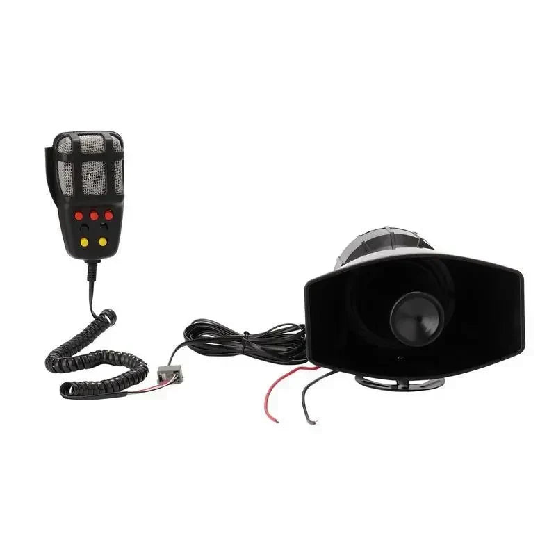 Vehicle Alert System with 7-Tone Siren and Microphone for 12V Cars, 135dB