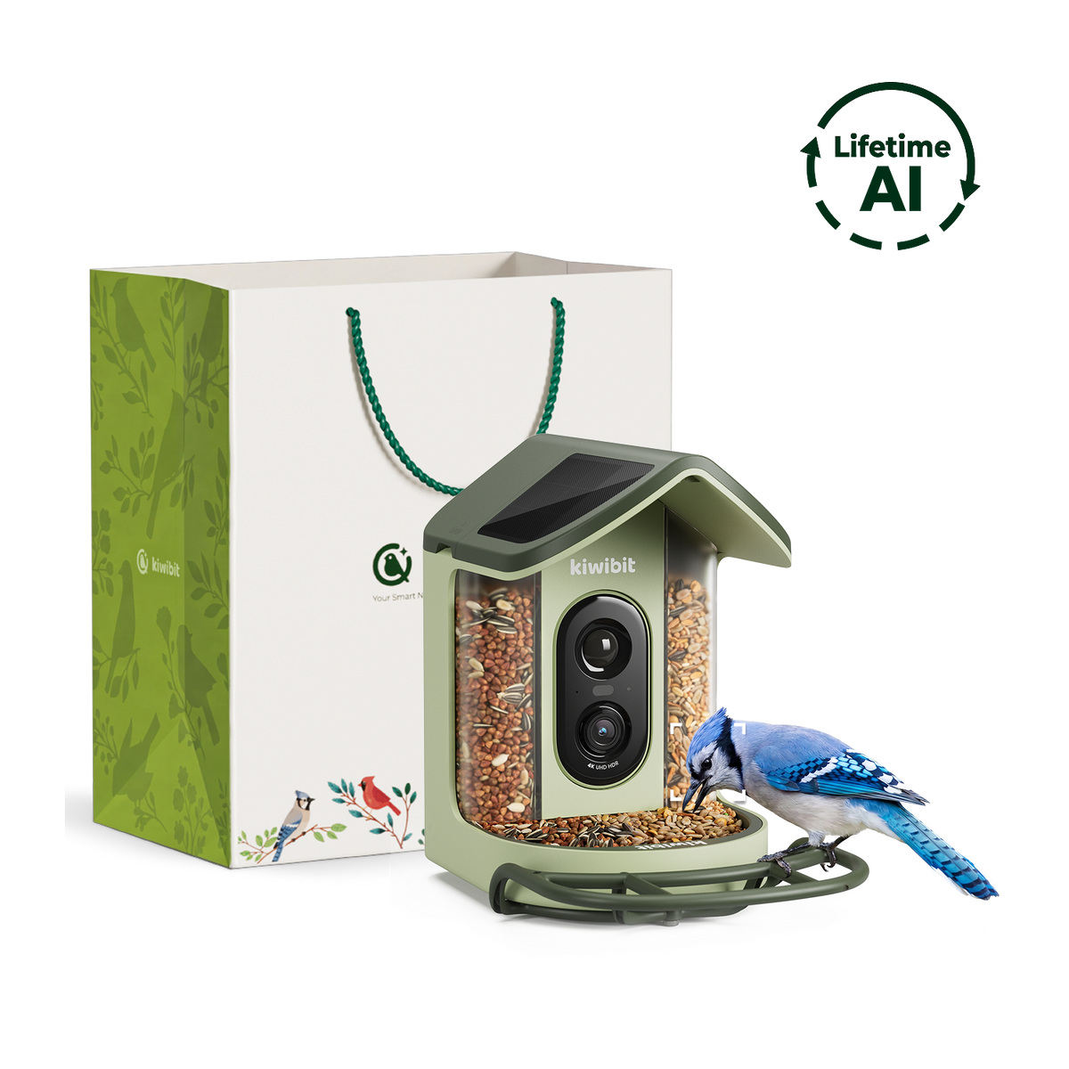 Bird Feeder 2 Mini (Lifetime AI Included) with Gift Packaging Kit