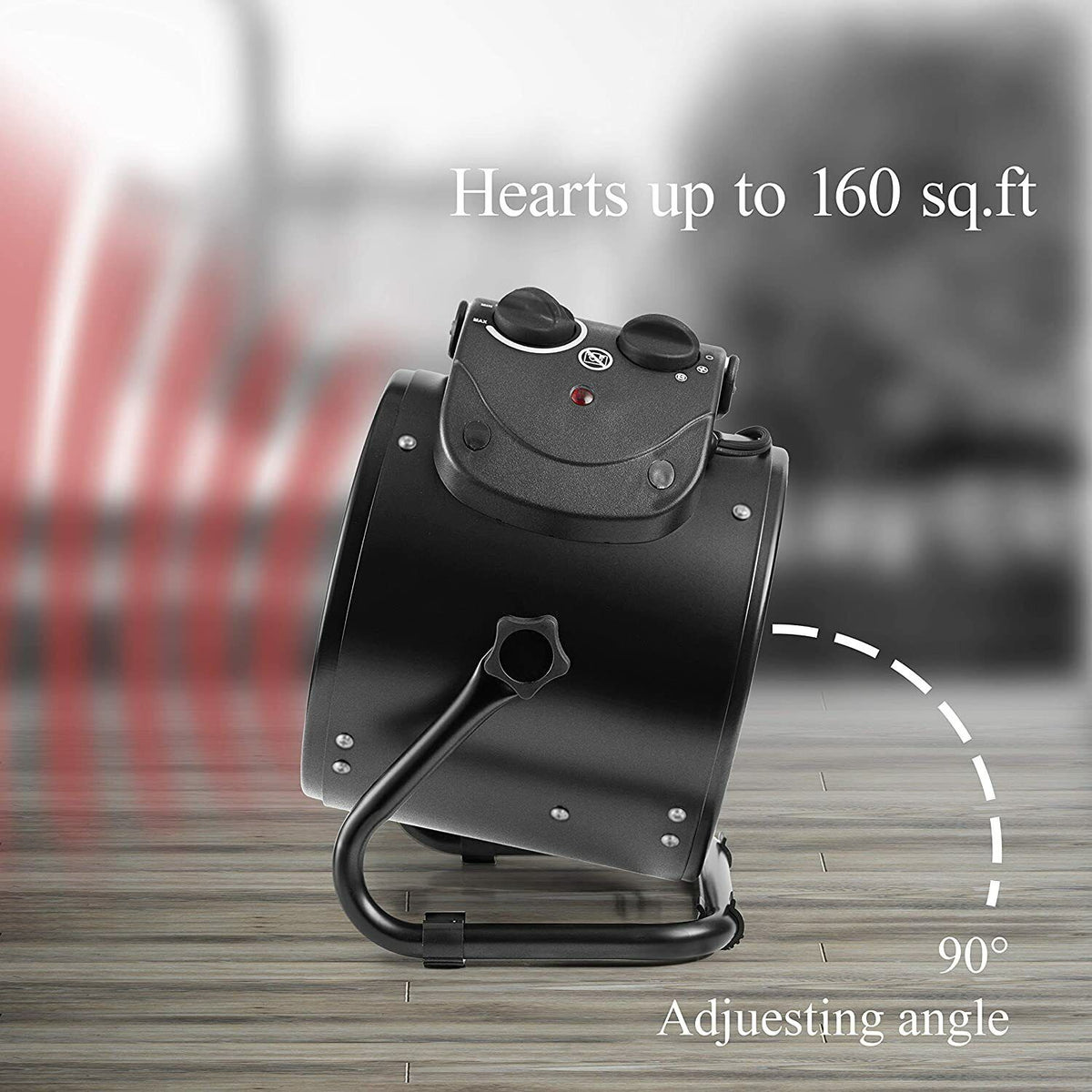 Space Heater for Greenhouse with Splash Resistance and Analog Thermostat, 1500W