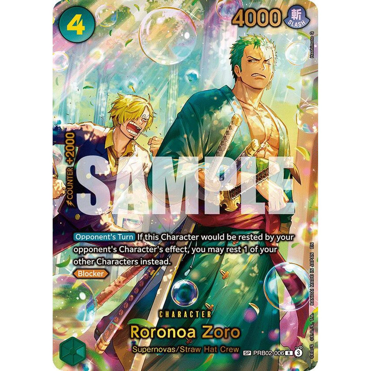 Roronoa Zoro - PRB02-006 (SP) (PRB02-006) [The Azure Sea's Seven] Foil