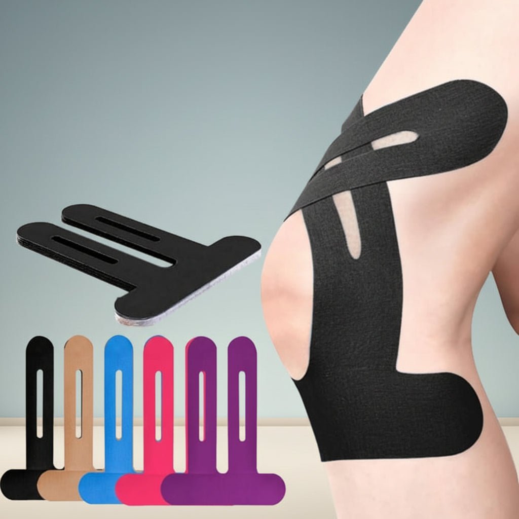 Precut Kinesiology Tape Strips with 150% Stretch and Elastic Adhesive for Knee Support