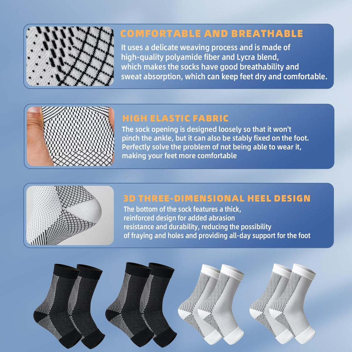 4 Pairs of Therapy Socks For Men and Women