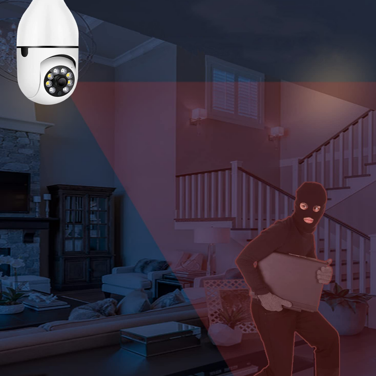 Wireless Indoor / Outdoor Smart HD Light Bulb Security Camera