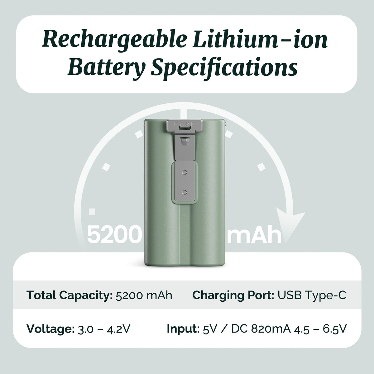 5200mAh Replacement Battery for Smart Bird Feeder