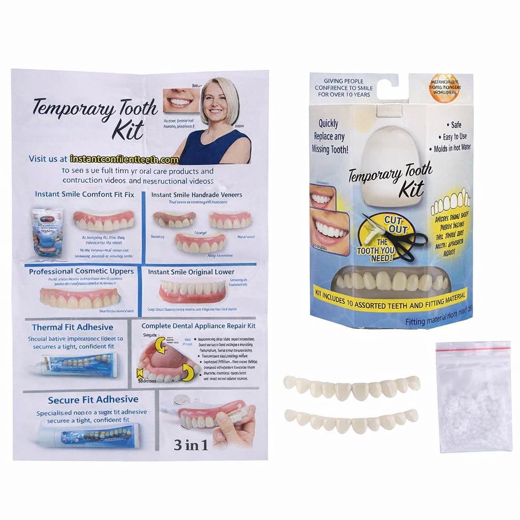 Temporary False Teeth Cover for Cosmetic Smile Appearance
