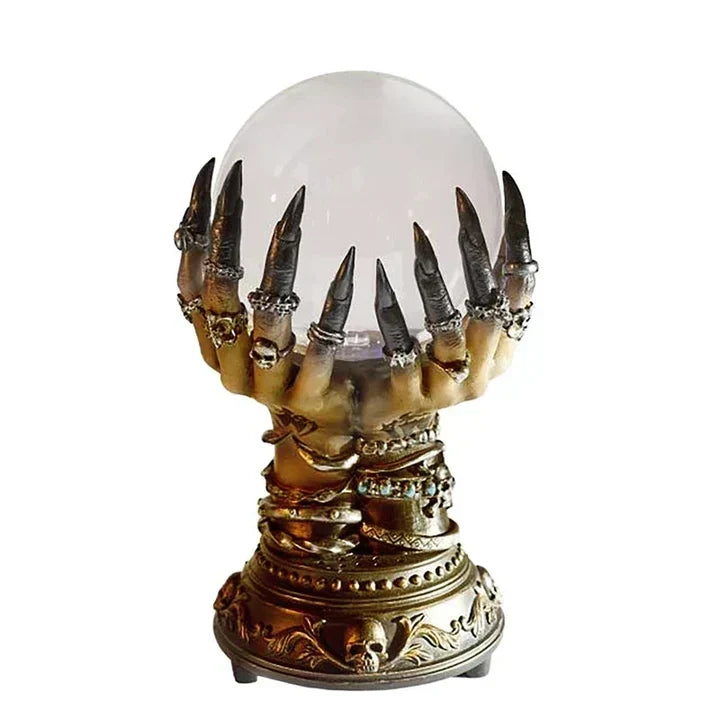 Skeletal Hand Plasma Lamp with Interactive Touch Globe and Color Changing Light