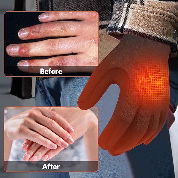 Thin Heated Glove Liners with Rechargeable Batteries