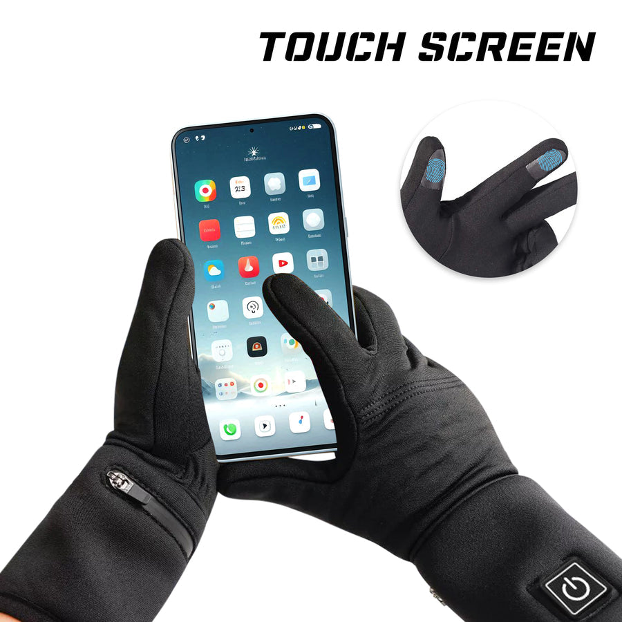 Thin Heated Glove Liners with Rechargeable Batteries