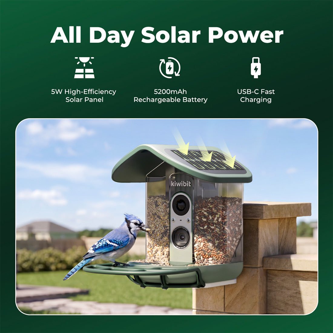Bird Feeder 2 Pro 4K AI Camera with Solar Panel (Lifetime AI Included)
