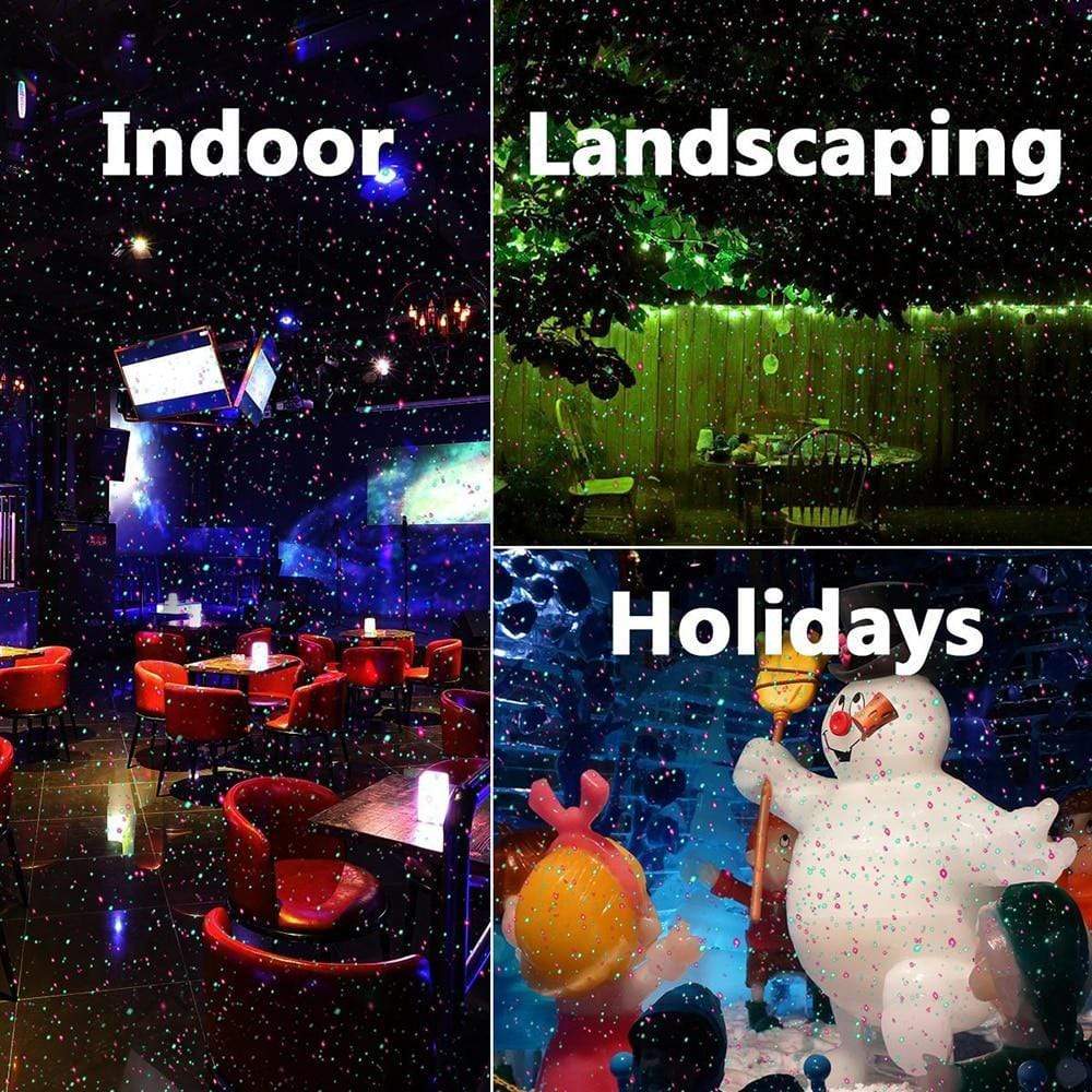 Red and Green Laser Projector with 1000 LED Dots and Multiple Display Modes for Outdoor Decoration
