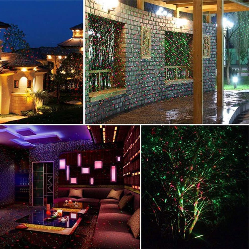 Red and Green Laser Projector with 1000 LED Dots and Multiple Display Modes for Outdoor Decoration