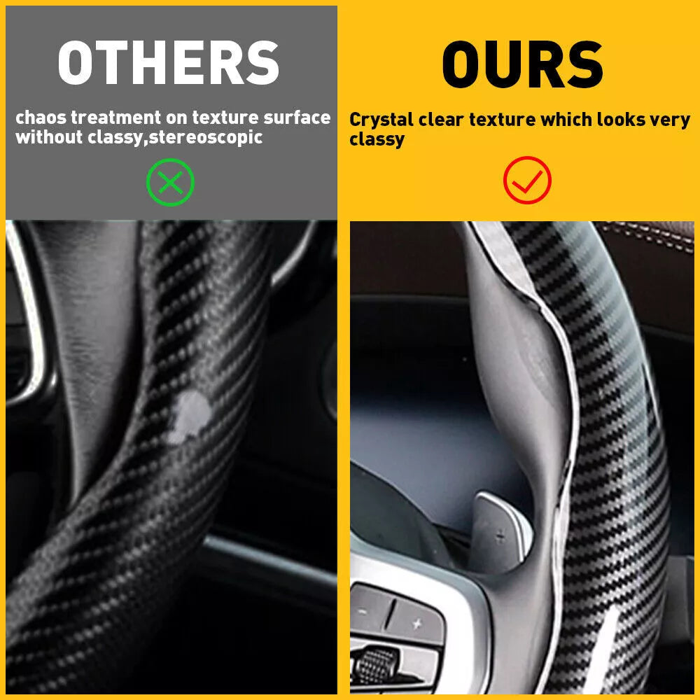 Universal Carbon Fiber Snap-on Steering Wheel Cover