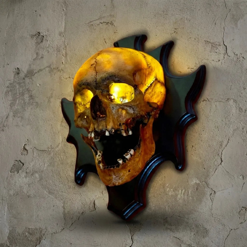 Resin Skull Nightlight with LED Glow and Sound Module